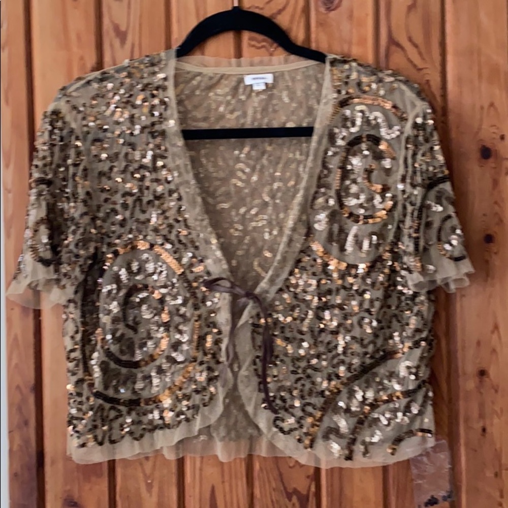 Moyna Anthropologie Sequin Bolero Brand New